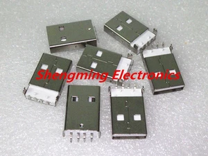 100pcs USB 2.0 Type-A Male 4-Pin DIP Right Angle PCB installation Plug Connector - Picture 1 of 2