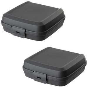 2x Lunchbox Vesperdose Brotdose Plastikdose für Kinder BPA-frei anthrazit - Bild 1 von 5