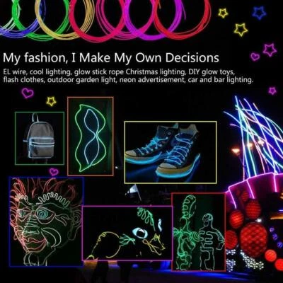 New Zitrades El Wire Blue Super Bright Portable El Wires Kits Electroluminescent - Image 1 of 4