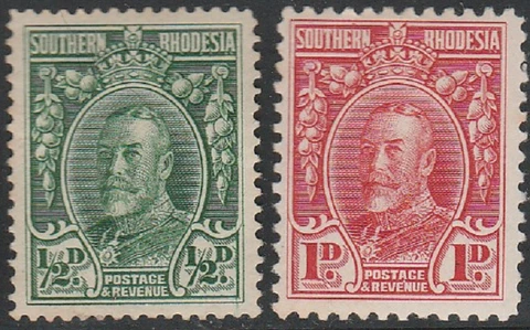 Classic Southern Rhodesia stamp #16-17 MH Cover