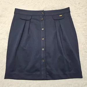 Tommy Hilfiger Damenrock dunkelblau gerade Bleistift Knopfleiste Größe Medium - Bild 1 von 12