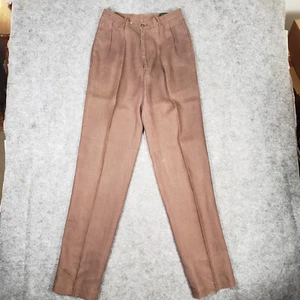 Pantalone vintage J Crew uomo 30 x 36 lino remi marrone chino gamba dritta classico - Foto 1 di 10