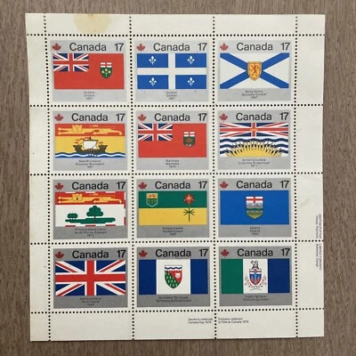 Canada 1979 832a Full pane provinces flag mini sheet of 12 MNH - Image 1 of 2