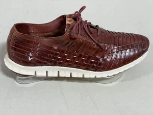 Women's Cole Haan Zero Grand  Brown Leather Woven Lace sneakers Size 7.5 - Picture 1 of 12