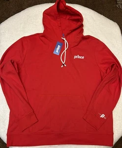 Prince Pickleball Mens 2XL Red Pullover Hoodie Logo Kangaroo Pocket Athletic NWT - Picture 1 of 13