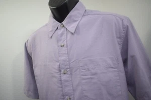 ExOfficio Vented Fishing Shirt Purple Short Sleeve Front Pocket Mens Size Large - Picture 1 of 12