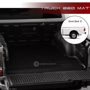 For 1993-2011 Ford Ranger 6 Ft 72" Blk Rubber Diamond Truck Bed Floor Mat Liner - Picture 1 of 3
