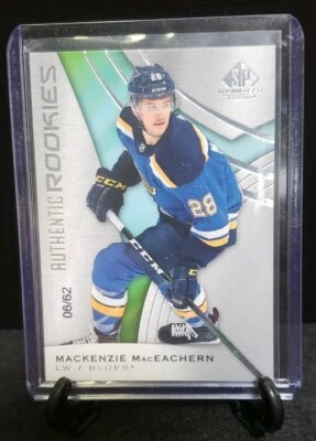 2019-20 SP Game Used MACKENZIE MacEACHERN Authentic Rookies 06/62, #108 Blues - Image 1 of 2