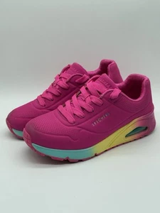 Skechers Girls Shoes Uno Gen1-Pop of Ombre Sneakers Hot Pink Stand On Air Size 3 - Picture 1 of 16