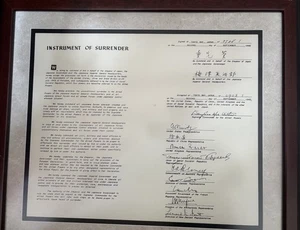 Japan Japanese Instrument of Surrender Form 1945 World War 2 Large Framed Print - Bild 1 von 5