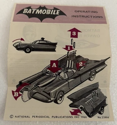 Folleto de instrucciones de funcionamiento originales Corgi Batimóvil 267 Foto 1 de 2