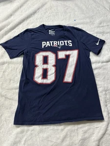 Nike Patriots T-Shirt Mens L Regular Fit Rob Gronkowski New England #87 Navy - Picture 1 of 3