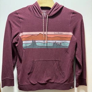 LL Bean Pullover Hoodie Sweatshirt Thumbhole Women's Size XL Reg Maroon - Picture 1 of 4