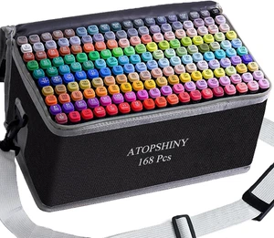 Alkohol Marker 168 Farben Zeichenstifte Set Dual Tip Permanent Art Marker für K - Bild 1 von 11