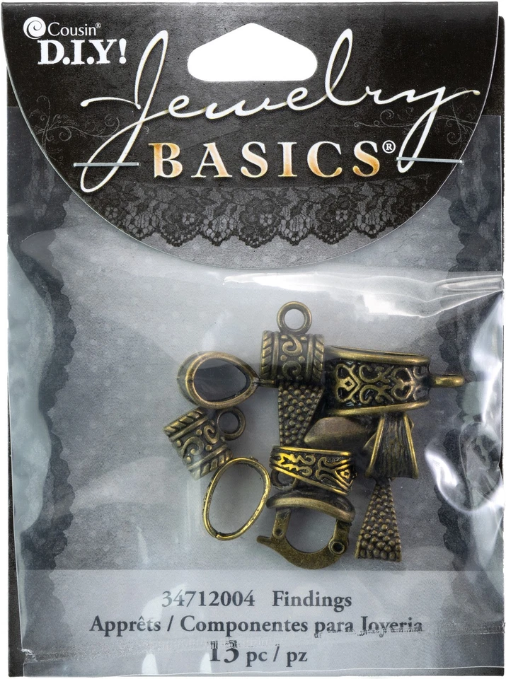 Cousin 34712004 Jewelry Basics Mix Bail Pack 13pc Antique Gold
