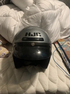 Vintage HJC FG3 Silver 3/4 Open Face DOT Approved Motorcycle Helmet Snell M95 L - Picture 1 of 5