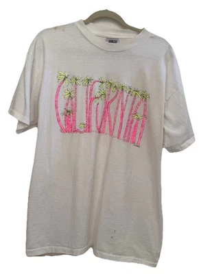 Camisa De Colección Oneita California Para Hombres XXL Blanca Puntada Única Playa Años 90 Palmera Foto 1 de 4