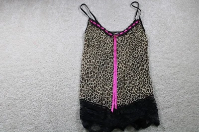 Lencería de encaje con estampado de leopardo mediano Rampage Chemise para mujer ropa de dormir rosa Foto 1 de 4