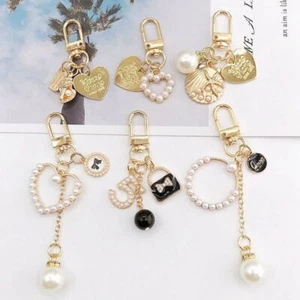 Alloy Imitation Pearl Love Mobile Phone Key Chain Charm Accessories Door Buckle - Picture 1 of 13