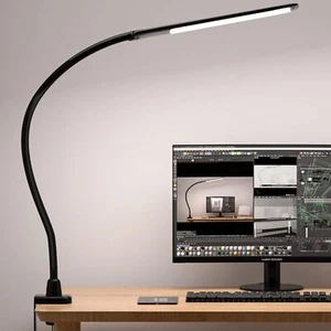 Desk Lamps for Home Office, 10W Clamp Lamp Dimmable Gooseneck Black - Picture 1 of 7