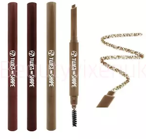 W7 Twist & Shape Angled Eyebrow Brow Pencil Liner Soft Sleek Twist Up Brush Comb - Picture 1 of 20