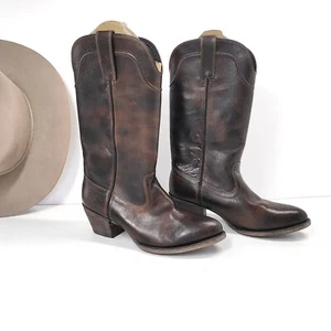 Ariat Brushed Brown Leather Western Boots 10015342 BLUEBELL Almond Mid Calf 9.5B - Picture 1 of 13