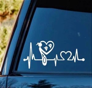 K1154 Mutter Mutter Mama liebt es, Zwilling Jungen Herzschlag Lebensader Aufkleber Sticker Kunst - Bild 1 von 2