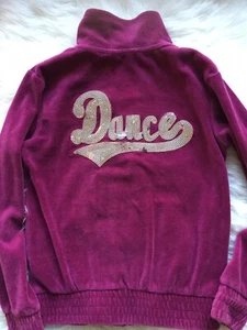 Set Zipped Velour Jacket Dance/Sweat Pants Size 134 Cm( 8-9 Years Old) Futurino - Picture 1 of 10