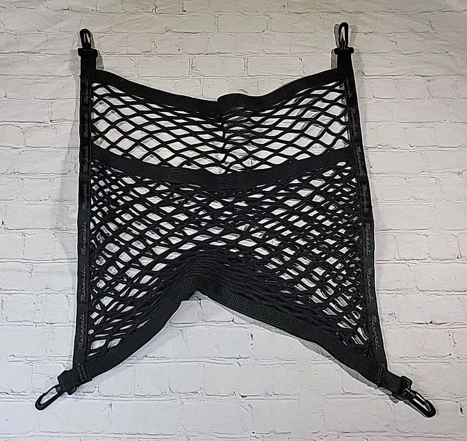 Maserati GranTurismo porta-malas traseiro piso preto rede de carga clipe bolso elástico - Imagem 1 de 4