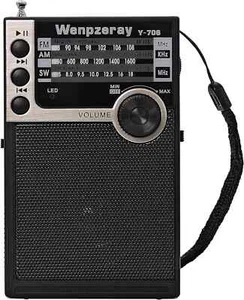 Y-706 Radio de Bolsillo Portátil AM FM SW Banda Receptor Funciona con Batería Negro - Imagen 1 de 7