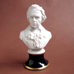 Büste Ludwig van Beethoven aus Limoges Porzellan Kobaltblau und Klaviergold - Bild 1 von 5