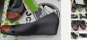 CROCS CAP TOE WEDGE GIANNA ALICE MARY JANE LINA SHOE SANDAL~Black Brown~W 8~NEW - Picture 1 of 1