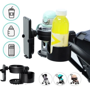 Baby Stroller Cup Holder Drink Bag Milk Bottle Phone Pram Golf Buggy Wheelchair - Picture 1 of 14
