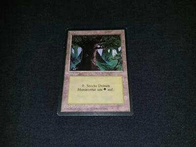 MTG 1x Revised common basic land LP German FBB Forest (Eyes) - ships w/ tracking - Image 1 of 2