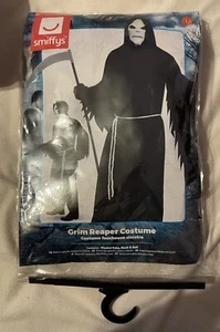 Adult Grim Reaper Costume Mens Halloween Scary Skull Fancy Dress Outfit - Picture 1 of 2