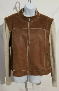 women's XL Tribal Jeans suede, sweater jacket/vest with zip off sleeves NWT - Picture 1 of 11