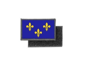 Patch ecusson imprime drapeau fleur de lys bleu france - Picture 1 of 1
