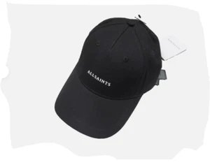 AllSaints Men's Black Logo Graphic Baseball Cap Authentic - Picture 1 of 6