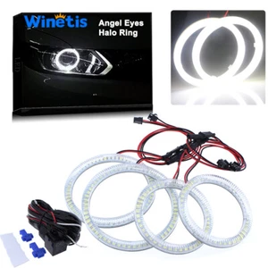 4x White SMD Halo Rings Angel Eyes Kit For HYUNDAI TIBURON 2000 2001 Headlight - Picture 1 of 11