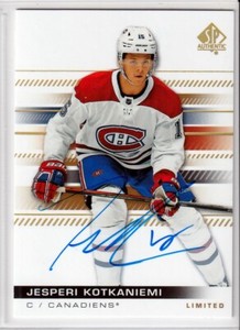  2019-20 SP Authentic Limited Autographs #64 Jesperi Kotkaniemi AUTO - CANADIENS