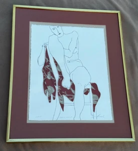 SEATED FEMALE NUDE I MIXED MEDIA COLLAGE SIGNED HOWARD (ILLEGIBLE) MODERNISM ART - Picture 1 of 21