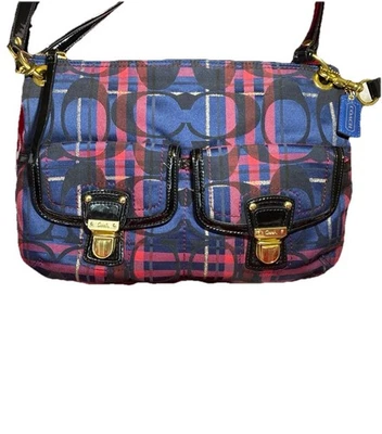 Coach Poppy Tartan Shoulder Bag Multi Plaid Mild Soiling By Zipper  (See Pics) - Image 1 of 4