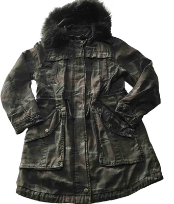 Chaqueta de piel American Eagle para mujer pequeña camuflada parka militar grunge Y2K camuflaje Foto 1 de 4