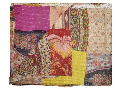 Taj Hotel Kantha Silk Blend Throw | Multi17 | 60"x90" Foto 1 de 3
