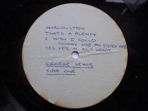 George Lewis George Lewis acetate n/a VG 1950s 12-Inch LP acetate with handwritt - Imagen 1 de 6