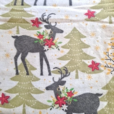 Snuggle Cotton Flannel  43" X 43" Christmas Reindeer Jo-Ann  - Image 1 of 4