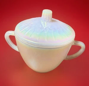 ¡VINTAGE! Federal Moonglow Diamante Azúcar Iridiscente Con Tapa EE. UU. NOV25 - Imagen 1 de 13