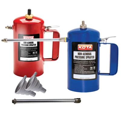 KOTA Non-Aerosol Pressure Sprayer, Refillable Bottle, 32oz Color: Red & Blue - Image 1 of 4
