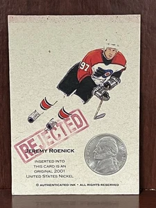 Jeremy Roenick REJECTED Authenticated Ink 2001 United States Nickel Card - Picture 1 of 6