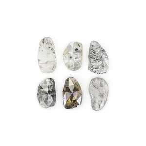 1.09 Ct Natural Loose Slice Shape Diamond 5.25 MM Salt And Pepper Diamond LQ2503 - Picture 1 of 8